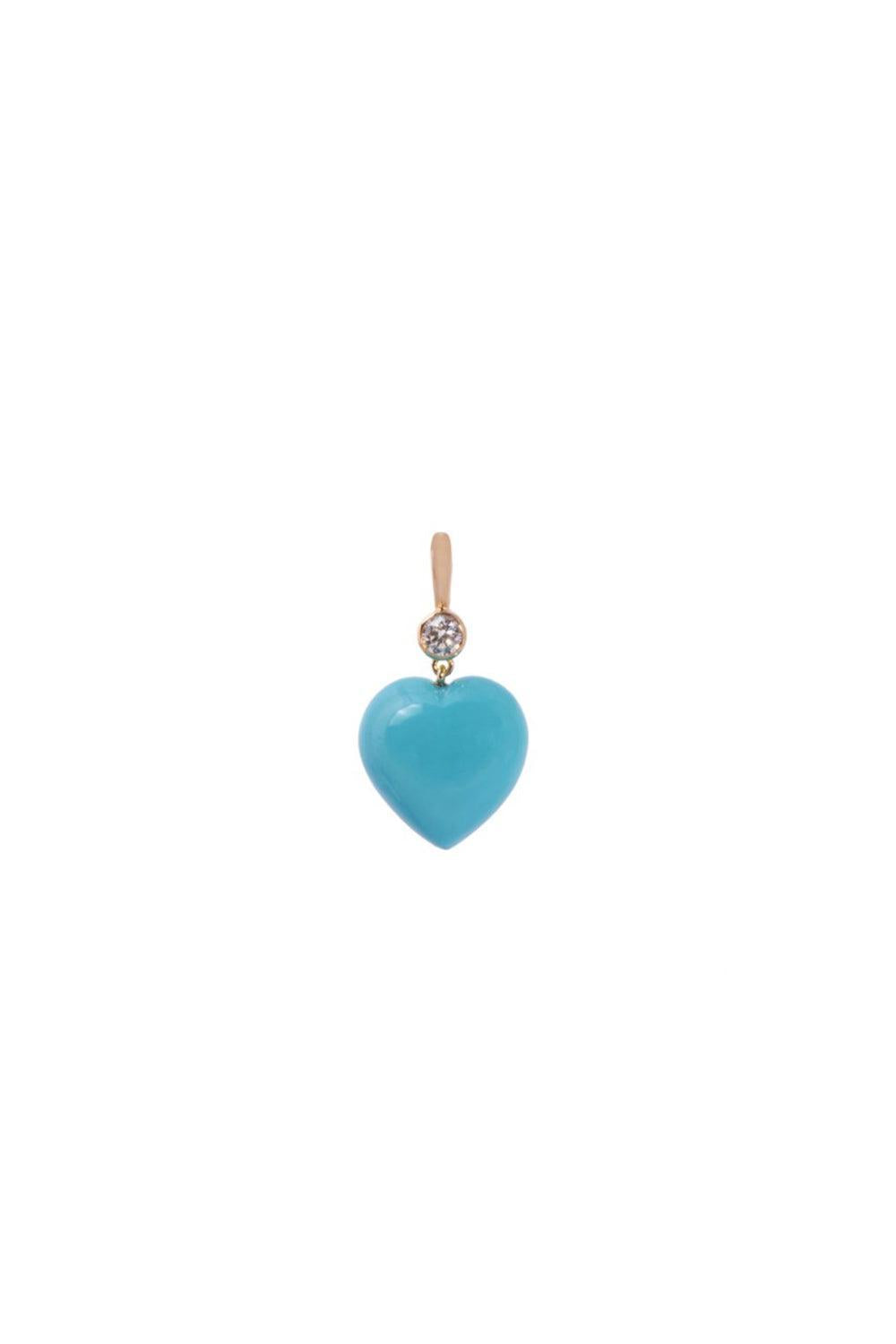 Turquoise Heart Pendant-YELLOW GOLD-JEWELRYFINE JEWELPENDANT-SIDNEY GARBER