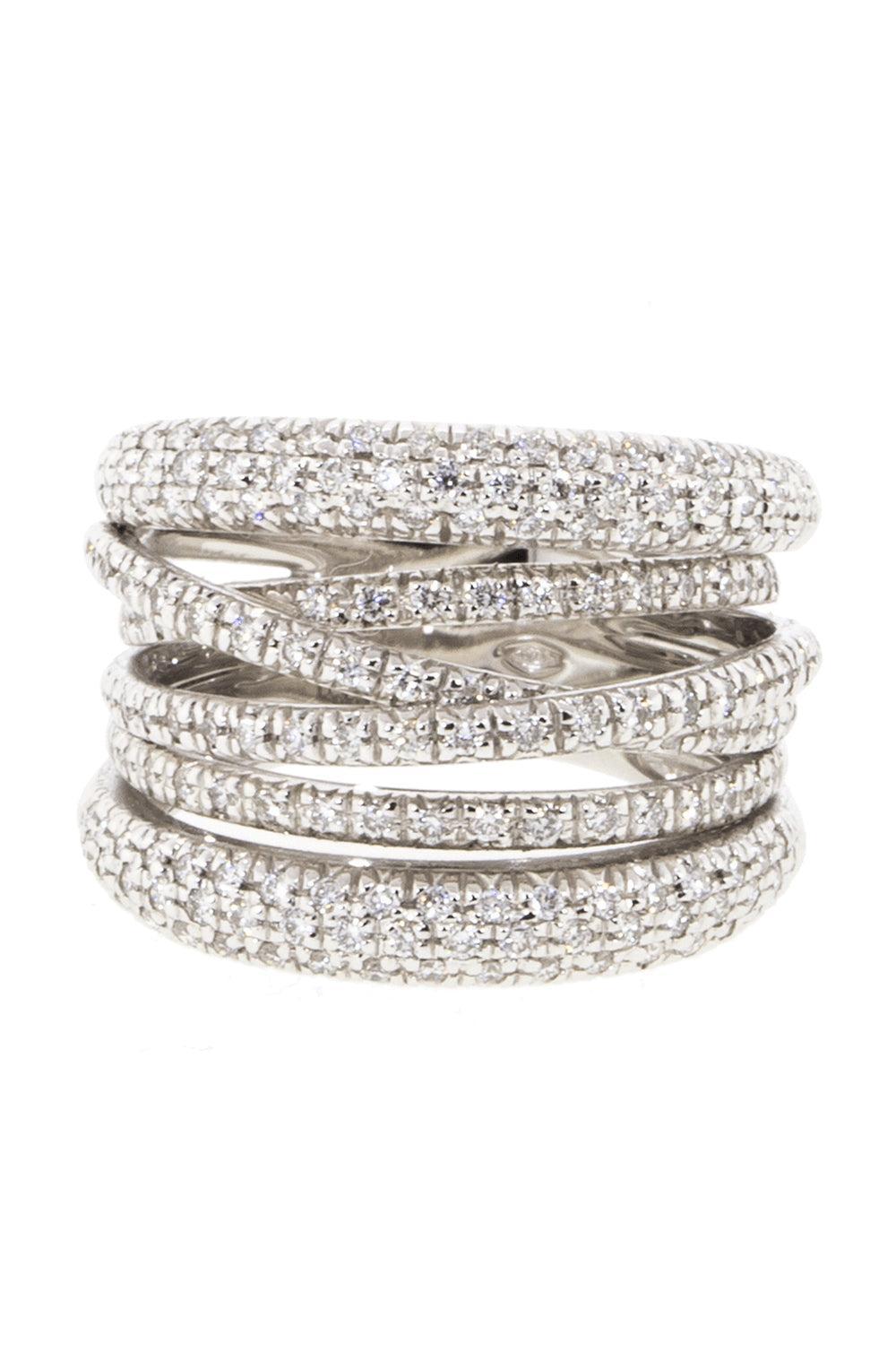 Diamond Scribble Ring - White Gold