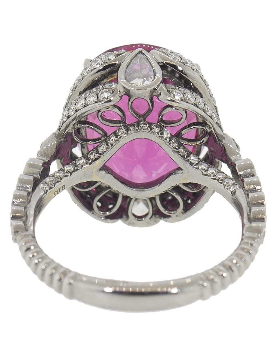 SIDNEY GARBER-Georgica Pond Rubellite Ring-WHITE GOLD