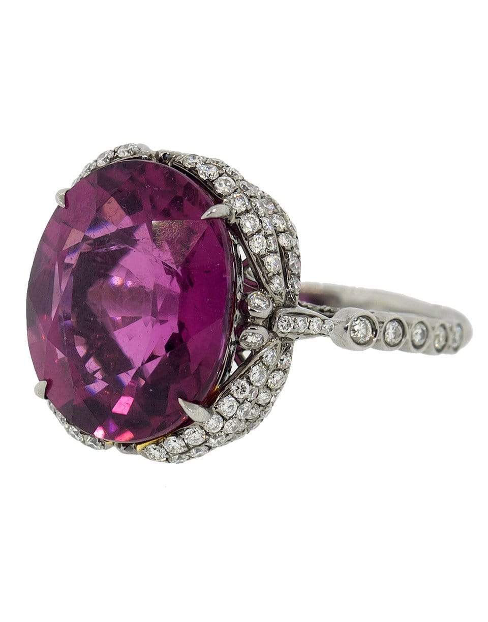 SIDNEY GARBER-Georgica Pond Rubellite Ring-WHITE GOLD