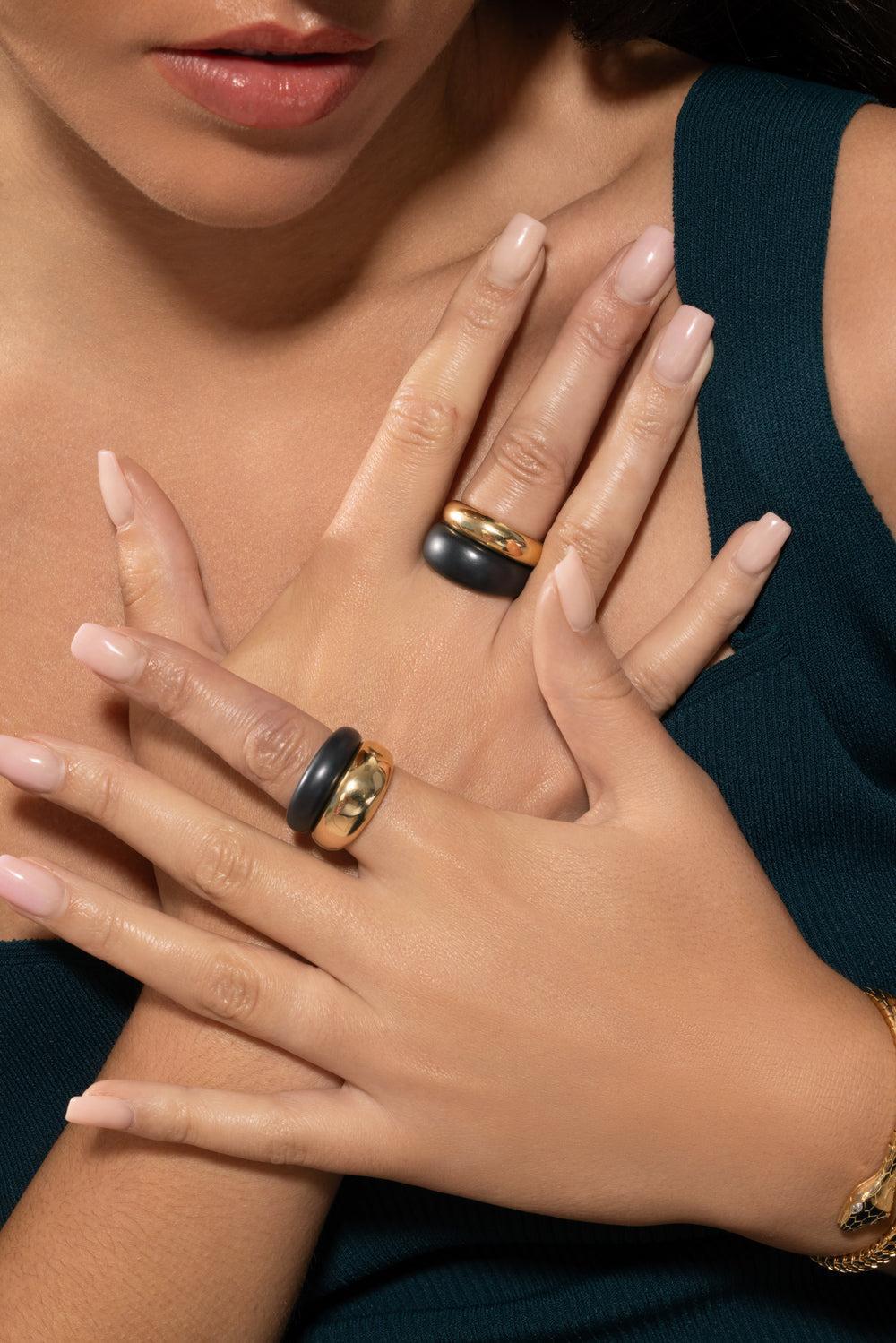 French Dome Ring - 10m - Yellow Gold-YELLOW GOLD-6-JEWELRYFINE JEWELRING-SIDNEY GARBER