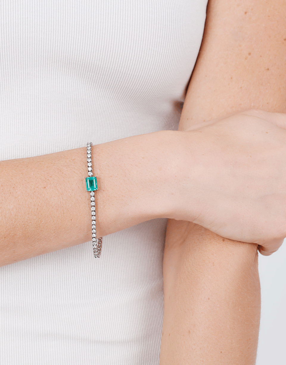 SILVIA FURMANOVICH-Emerald And Diamond Tennis Bracelet-WHITE GOLD