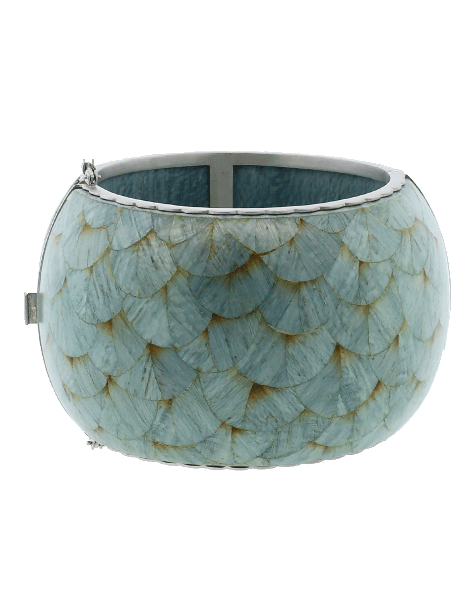 SILVIA FURMANOVICH-Marquetry Light Blue Cuff Bracelet-WHITE GOLD