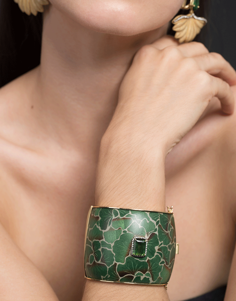 SILVIA FURMANOVICH-Green Leaf Bracelet-YELLOW GOLD