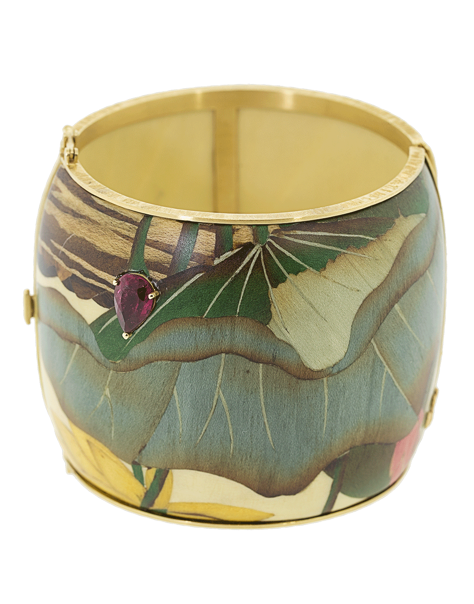 SILVIA FURMANOVICH-Marquetry Leaf Bracelet-YELLOW GOLD