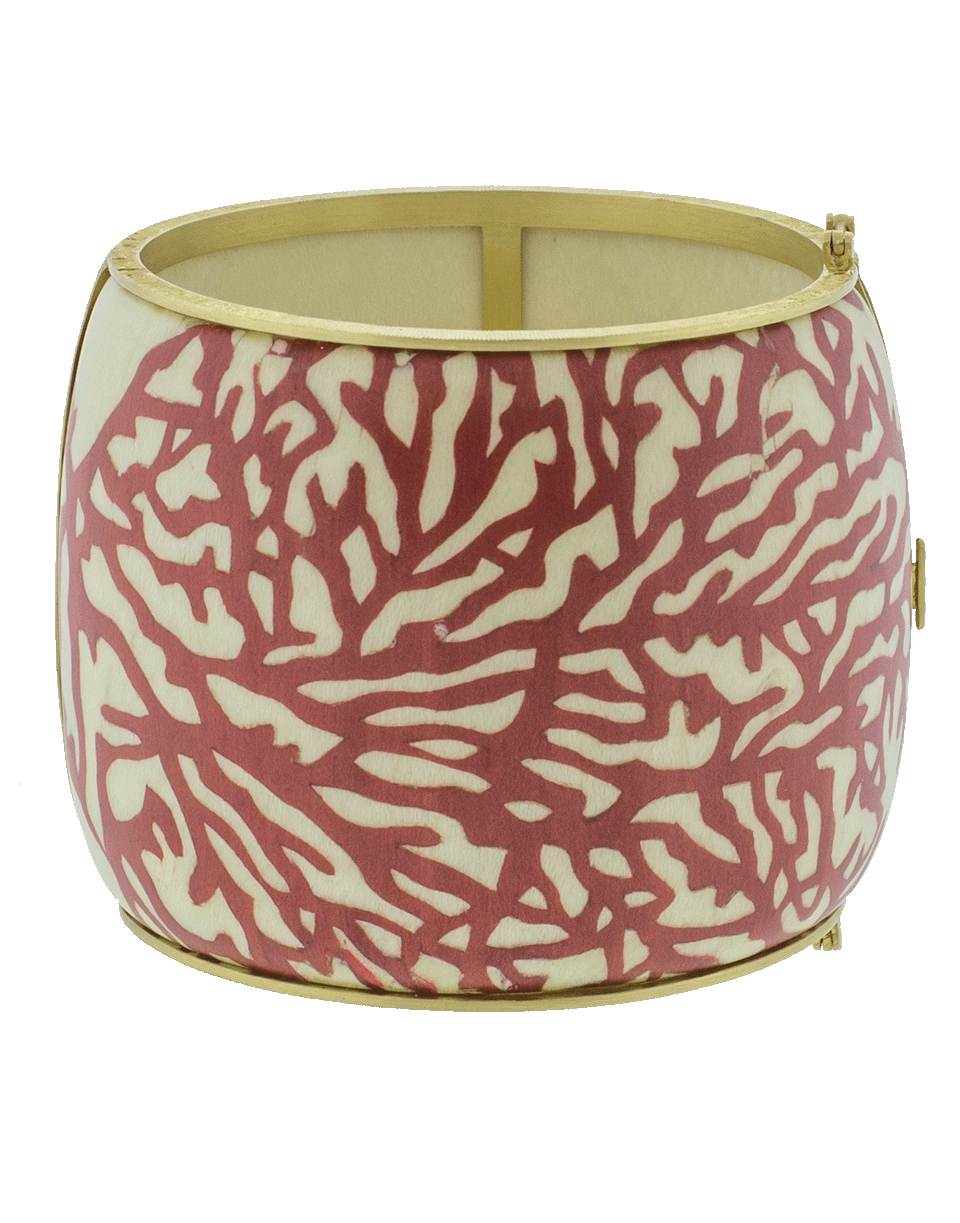 SILVIA FURMANOVICH-Marquetry Red Coral And Turquoise Bracelet-YELLOW GOLD