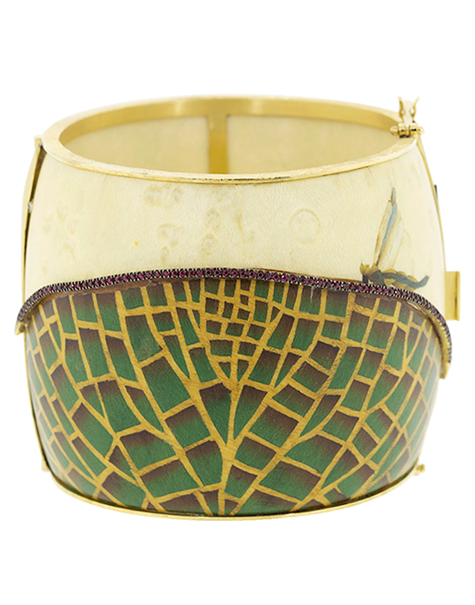 SILVIA FURMANOVICH-Marquetry Waterlily and Dragonfly Bracelet-YELLOW GOLD