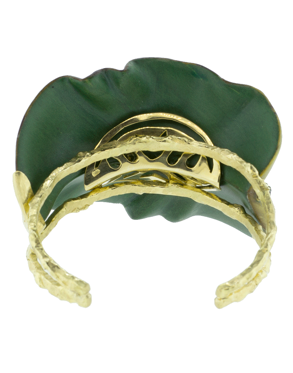 SILVIA FURMANOVICH-Sculptural Botanical Marquetry Leaf Bracelet-YELLOW GOLD