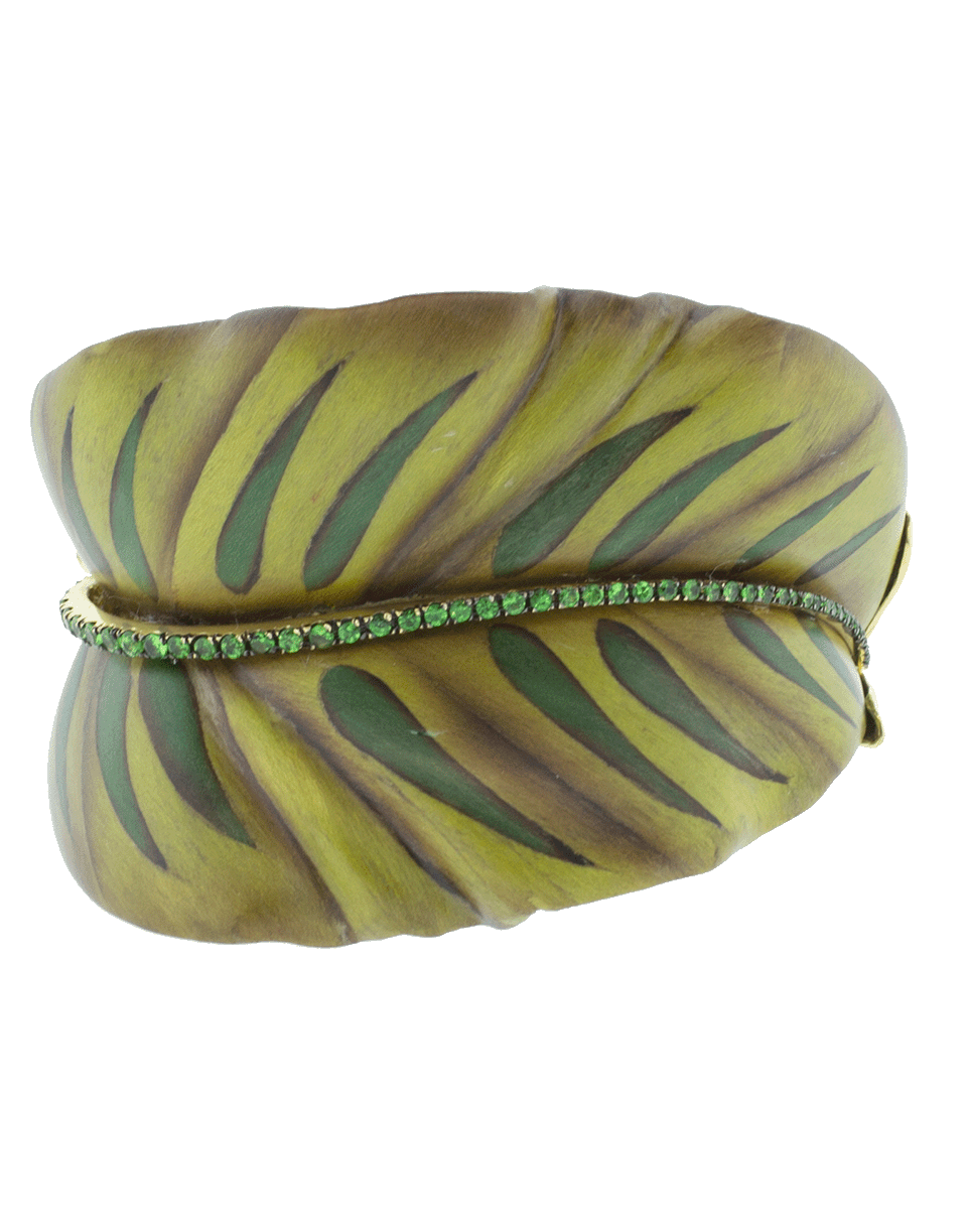 SILVIA FURMANOVICH-Sculptural Botanical Marquetry Leaf Bracelet-YELLOW GOLD