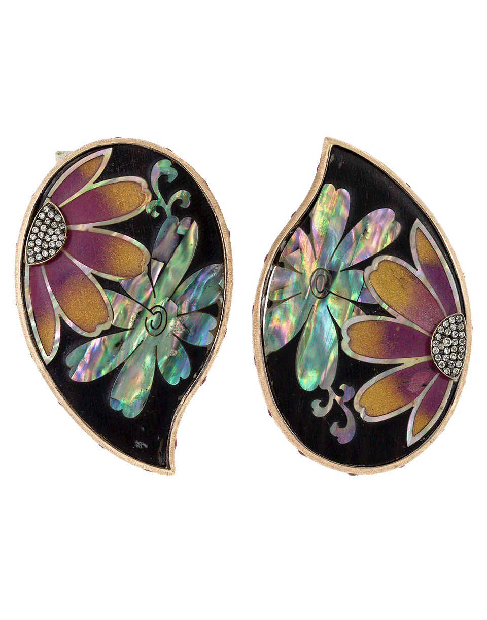 SILVIA FURMANOVICH-Handpainted Flower Earrings-ROSE GOLD