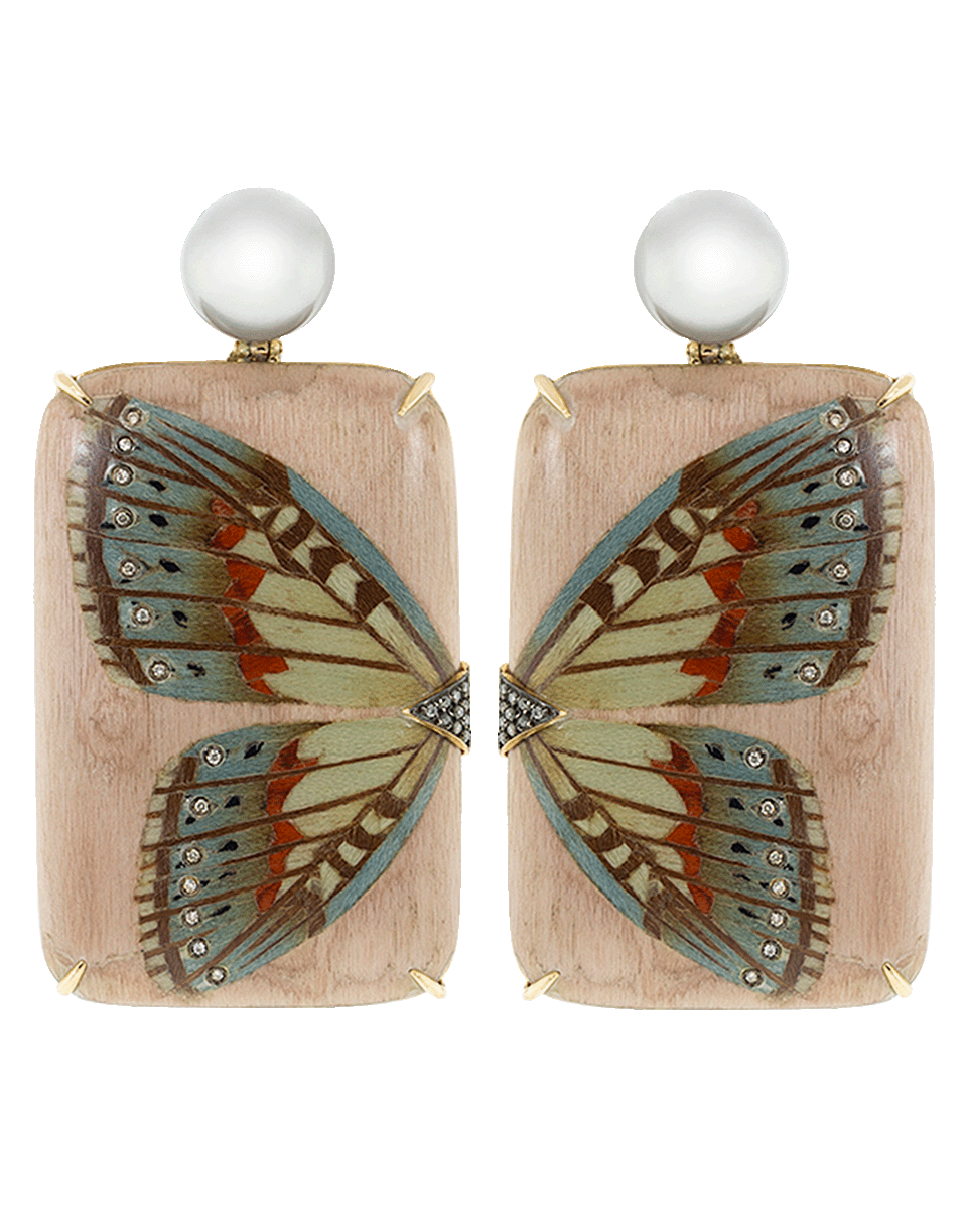 SILVIA FURMANOVICH-Marquetry Butterfly Earrings-ROSE GOLD