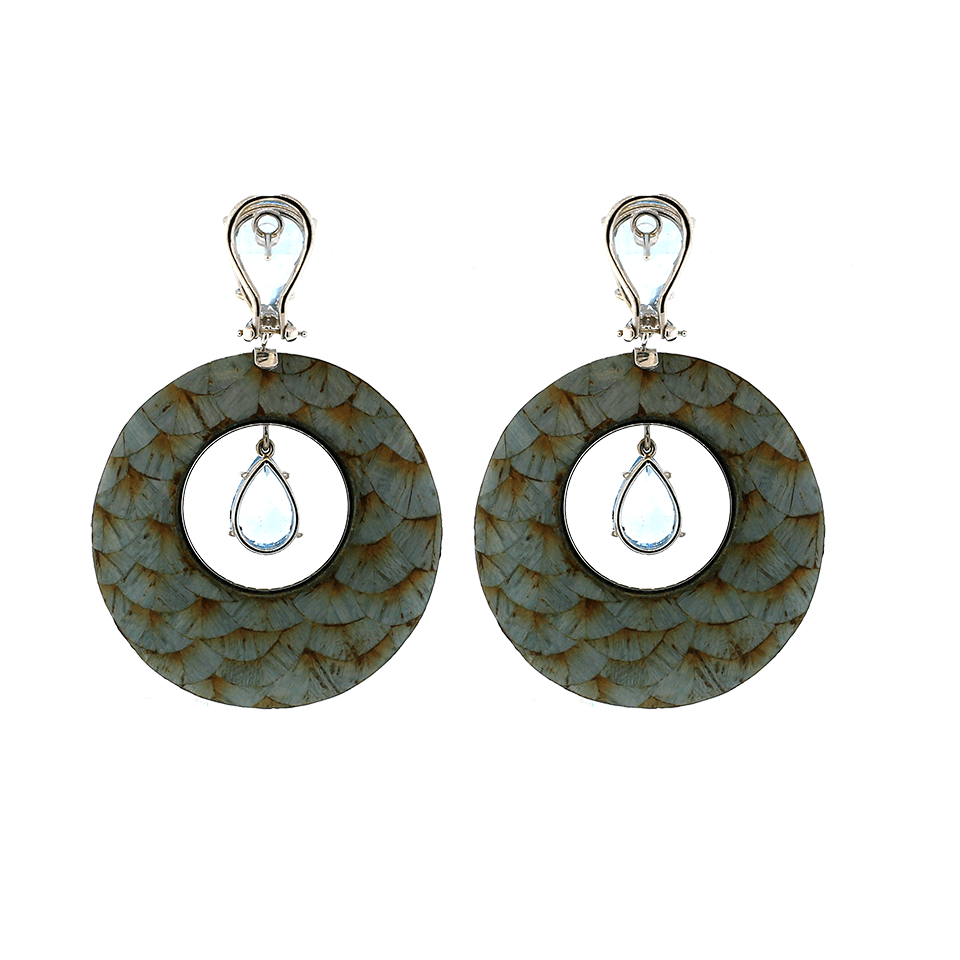 SILVIA FURMANOVICH-Blue Marquetry Topaz Earrings-WHITE GOLD