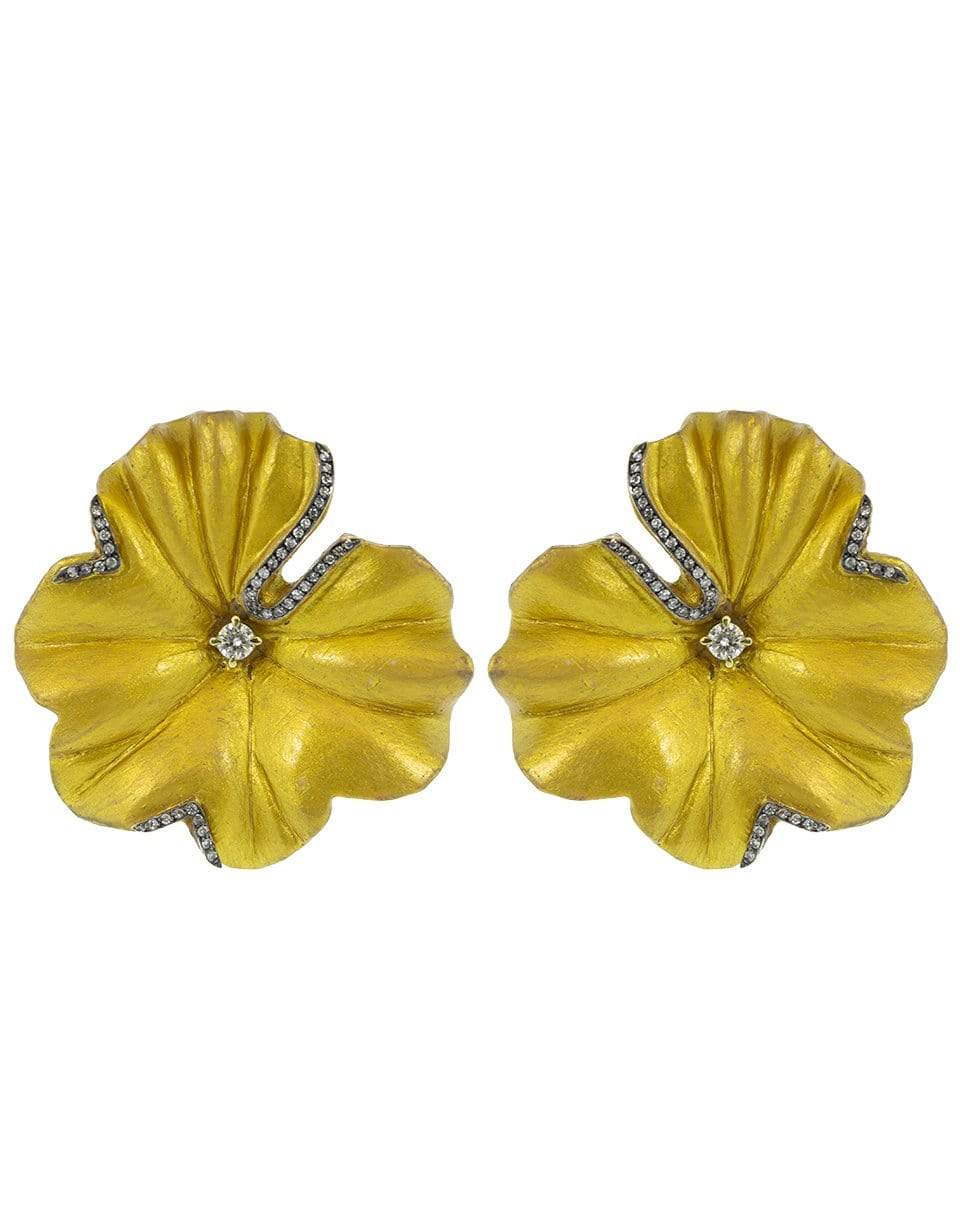SILVIA FURMANOVICH-Botanical Geranium Gold Earrings-YELLOW GOLD