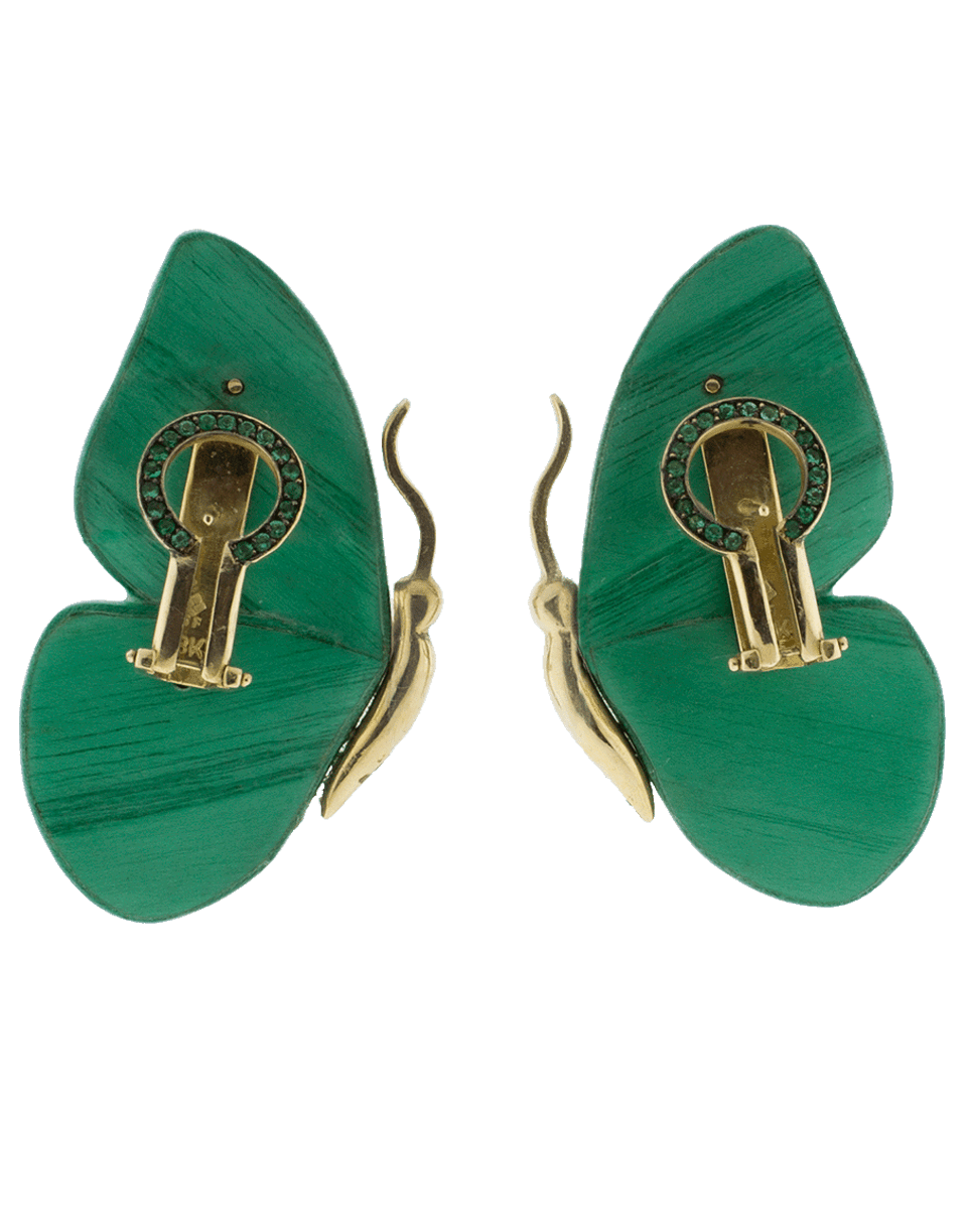 SILVIA FURMANOVICH-Botanical Marquetry Butterfly Earrings-YELLOW GOLD