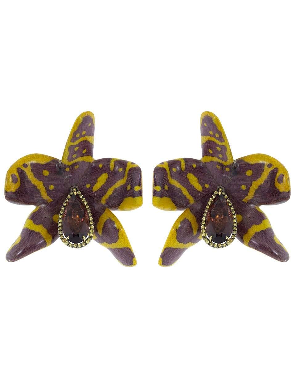 SILVIA FURMANOVICH-Botanical Orchid Earrings-YELLOW GOLD