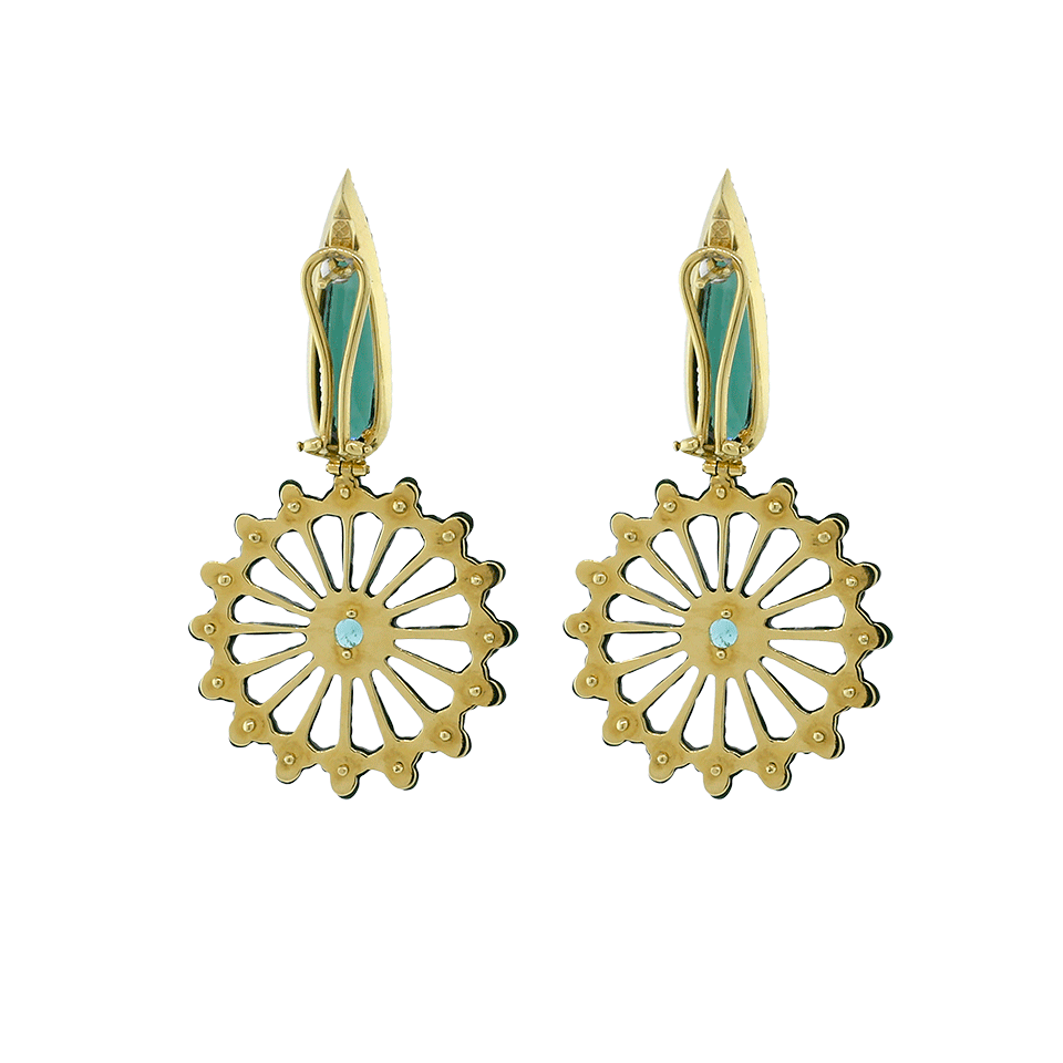 SILVIA FURMANOVICH-Carved Green Jade Earrings-YELLOW GOLD