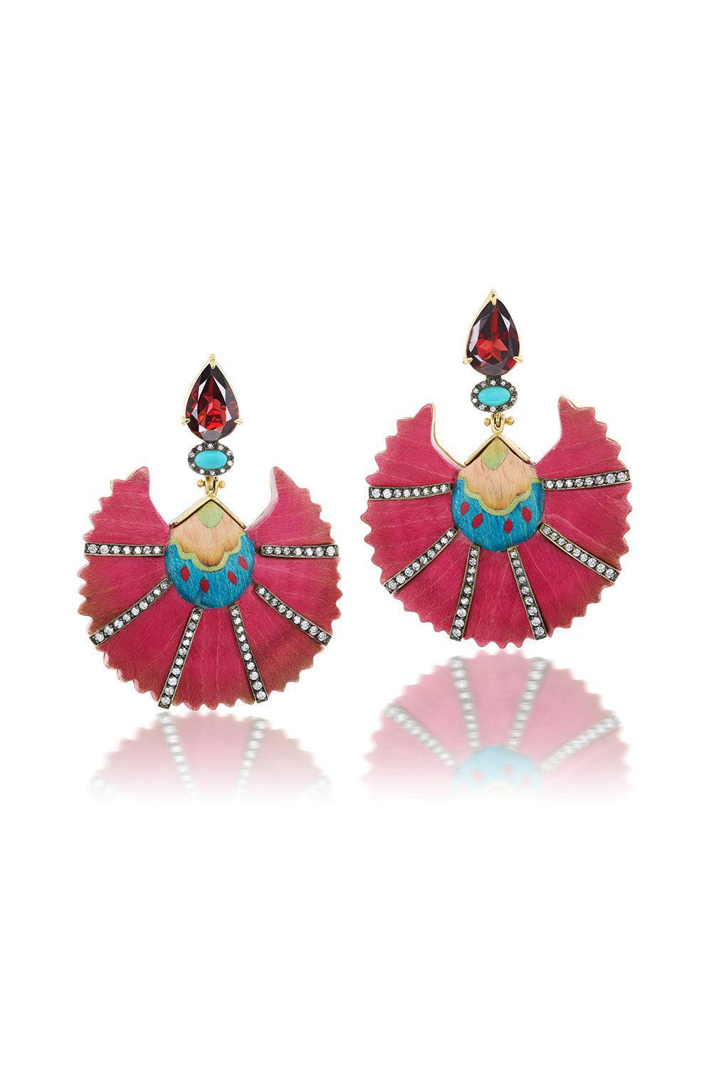 Diamond Silk Road Marquetry Earrings-YELLOW GOLD-JEWELRYFINE JEWELEARRING-SILVIA FURMANOVICH