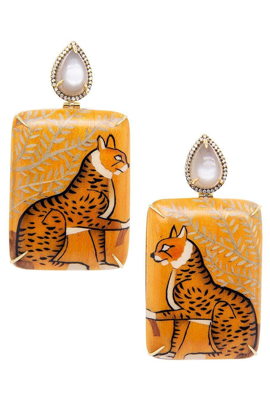 SILVIA FURMANOVICH-Egypt Marquetry Earrings-YELLOW GOLD