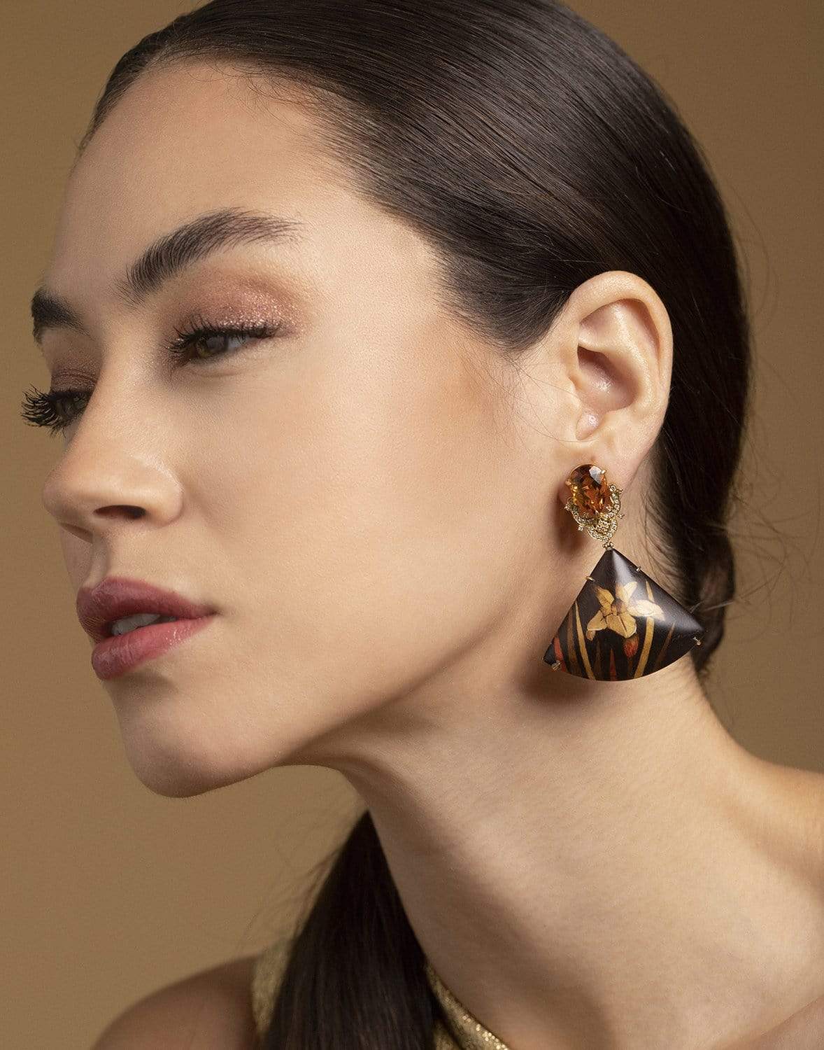 SILVIA FURMANOVICH-Iris Flower Earrings-YELLOW GOLD