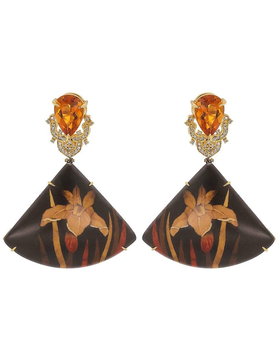 SILVIA FURMANOVICH-Iris Flower Earrings-YELLOW GOLD