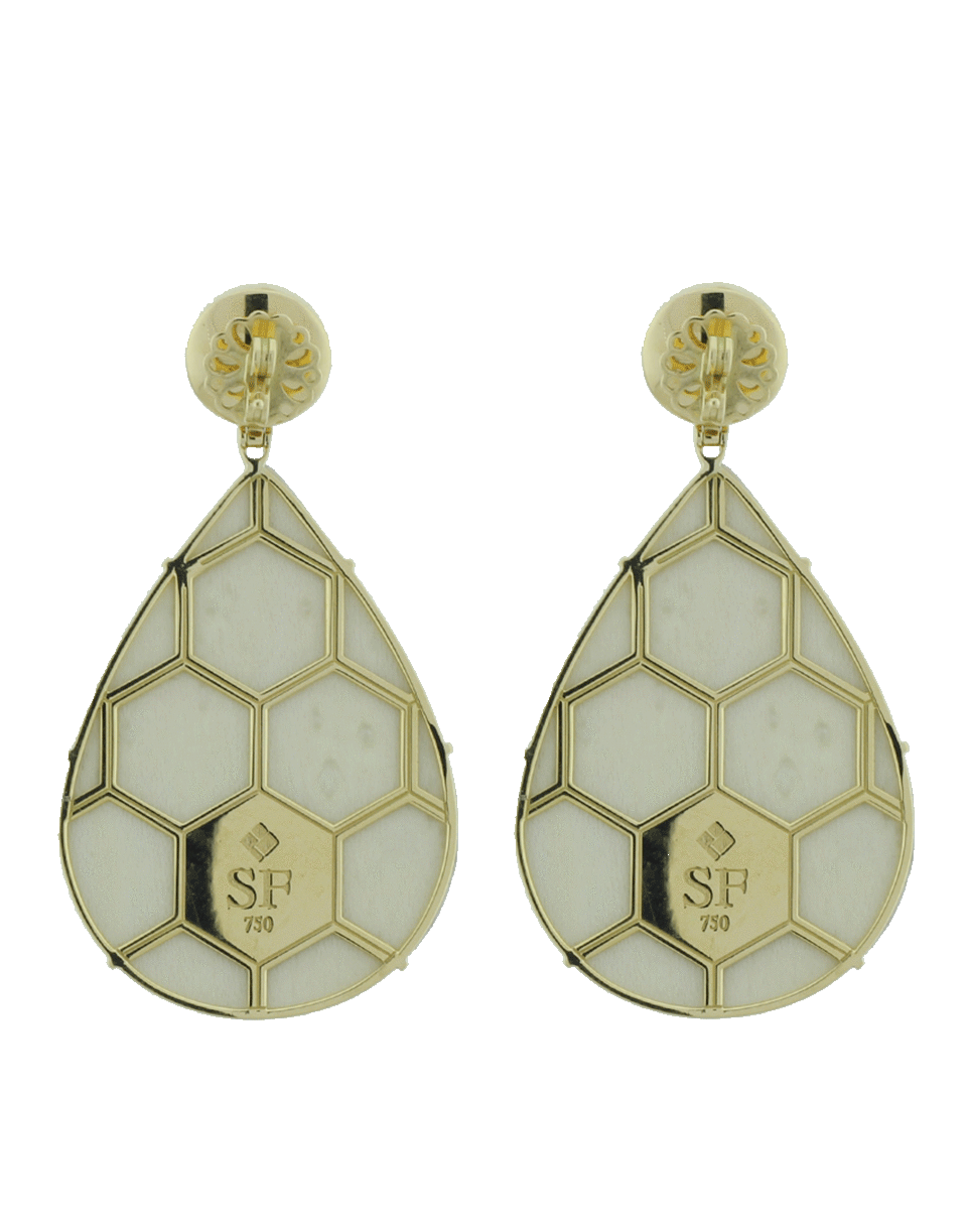 SILVIA FURMANOVICH-Marquetry Blue Bird Earrings-YELLOW GOLD