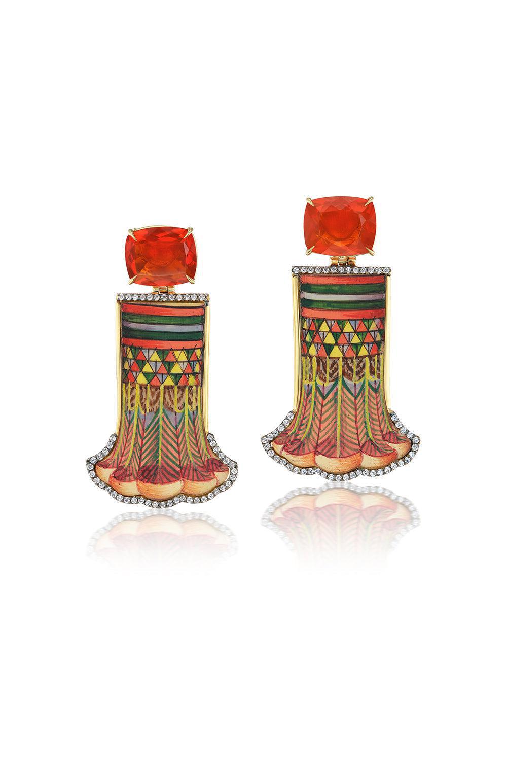 Miniature Egyptian Column Earrings-YELLOW GOLD-JEWELRYFINE JEWELEARRING-SILVIA FURMANOVICH