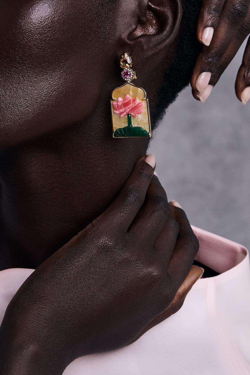 Pearl Aventurine Window Earrings-YELLOW GOLD-JEWELRYFINE JEWELEARRING-SILVIA FURMANOVICH