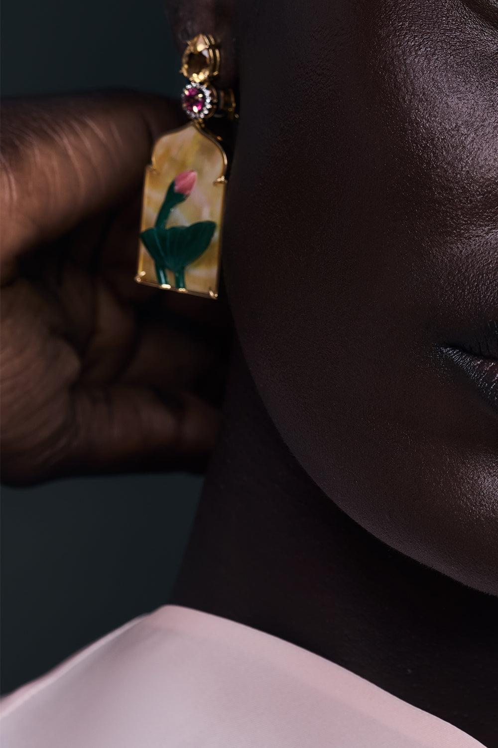 Pearl Aventurine Window Earrings-YELLOW GOLD-JEWELRYFINE JEWELEARRING-SILVIA FURMANOVICH