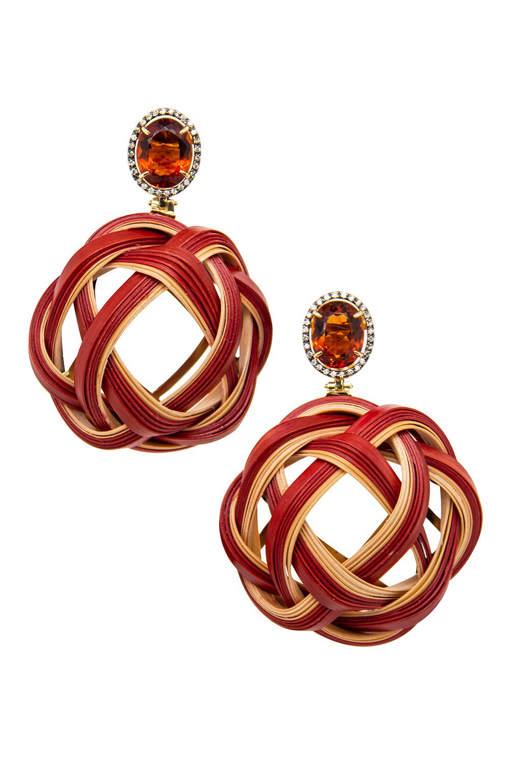 SILVIA FURMANOVICH-Red Bamboo Earrings-YELLOW GOLD