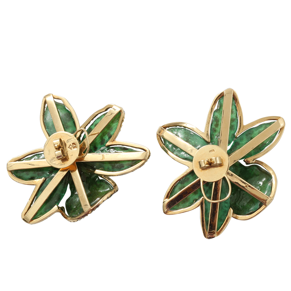 SILVIA FURMANOVICH-Resin Orchid Petal Earrings-YELLOW GOLD