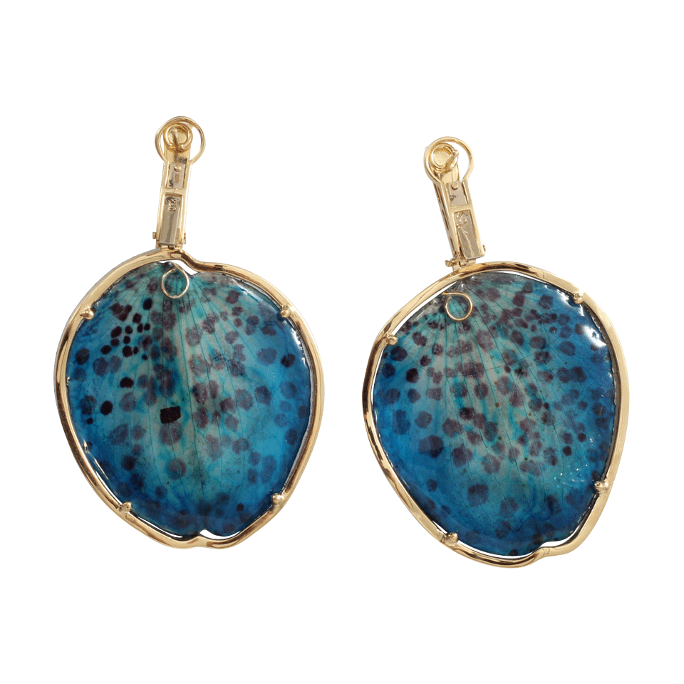 SILVIA FURMANOVICH-Resin Orchid Petal Earrings-YELLOW GOLD