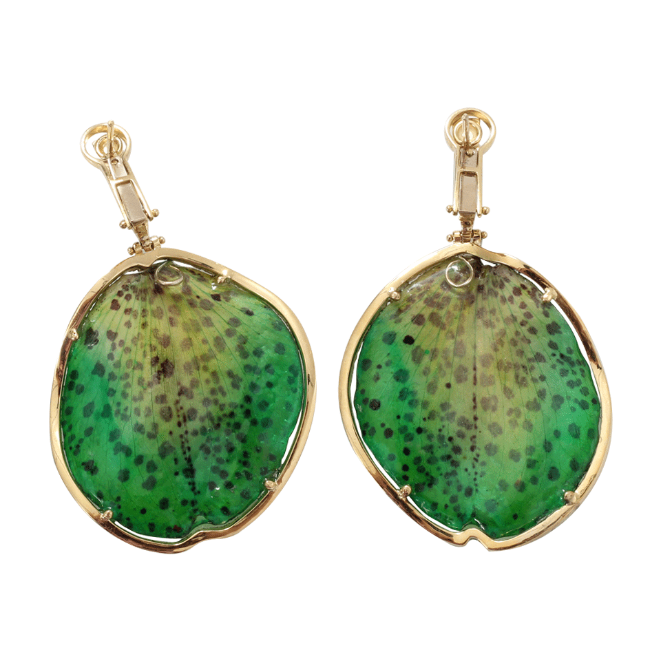 SILVIA FURMANOVICH-Resin Orchid Petal Earrings-YELLOW GOLD