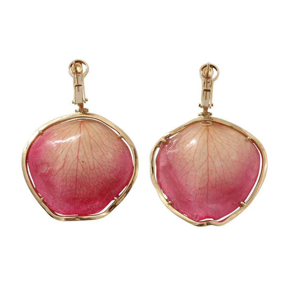 SILVIA FURMANOVICH-Resin Orchid Petal Earrings-YELLOW GOLD