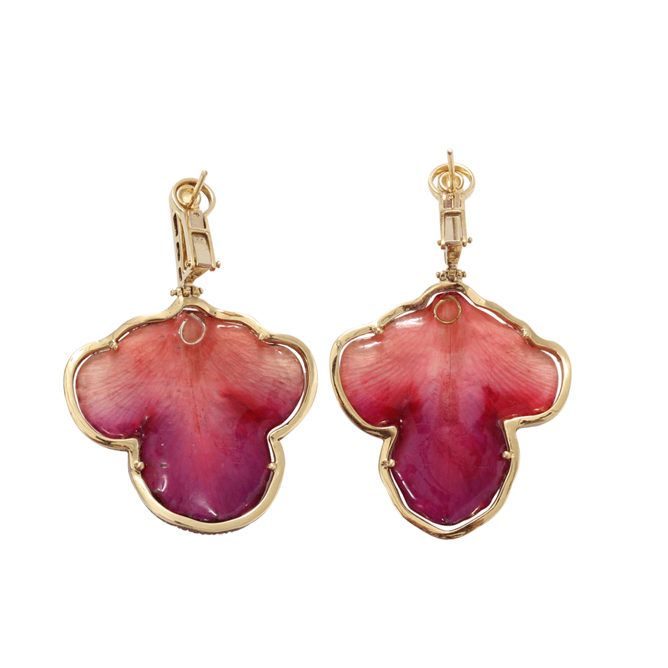 SILVIA FURMANOVICH-Resin Orchid Petal Earrings-YELLOW GOLD