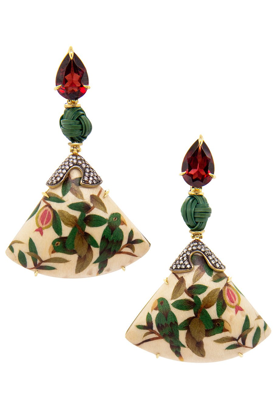 SILVIA FURMANOVICH-SF X Moye Marquetry Earrings-YELLOW GOLD