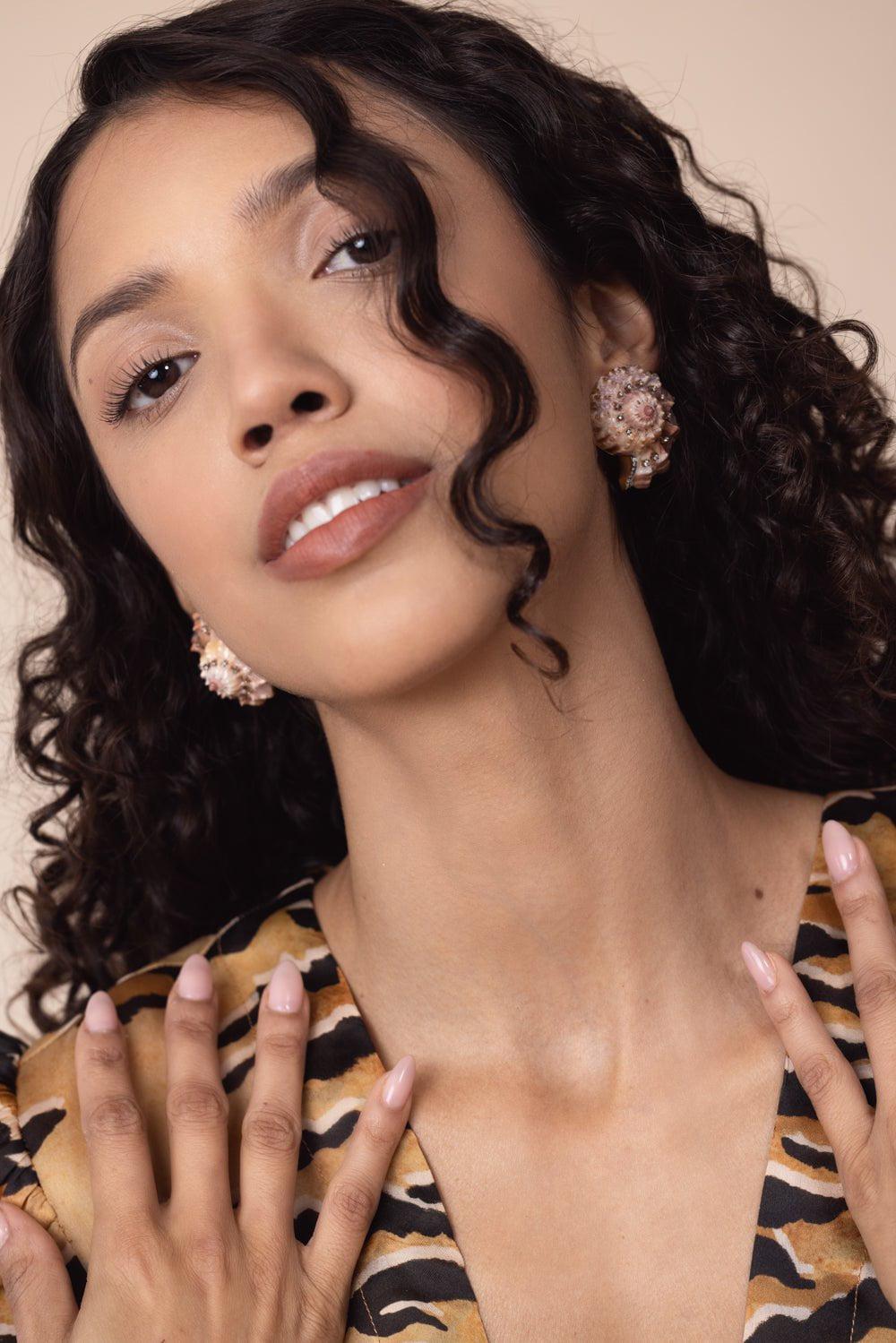 SILVIA FURMANOVICH-Snail Spiral Shell Earrings-YELLOW GOLD