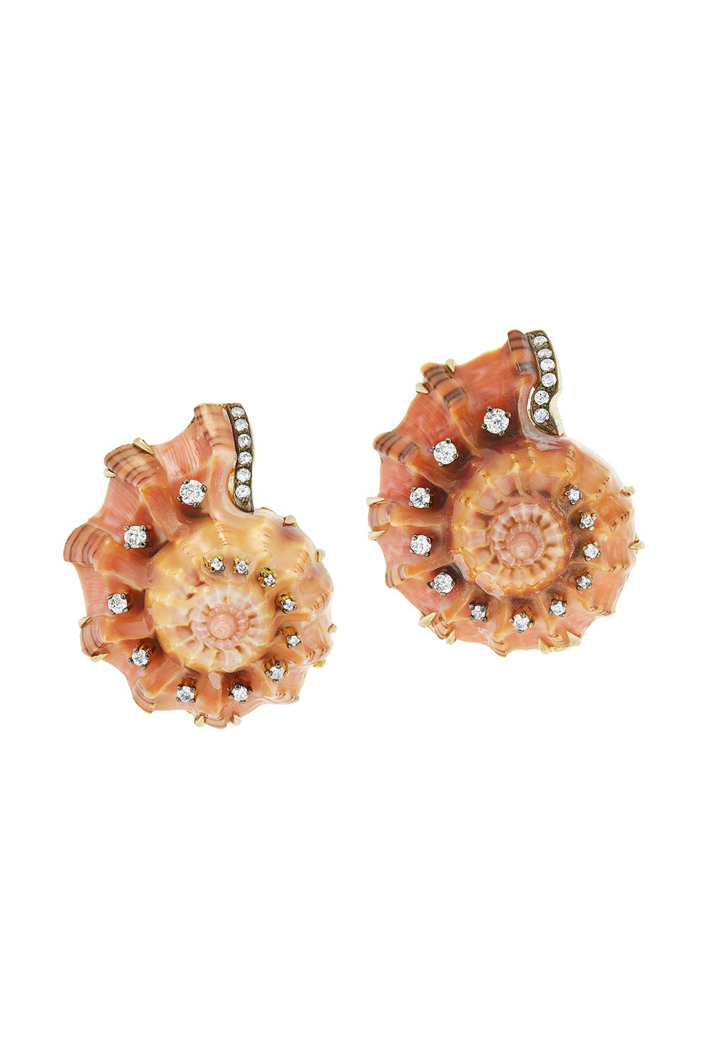  SILVIA FURMANOVICH-Snail Spiral Shell Earrings-YELLOW GOLD 