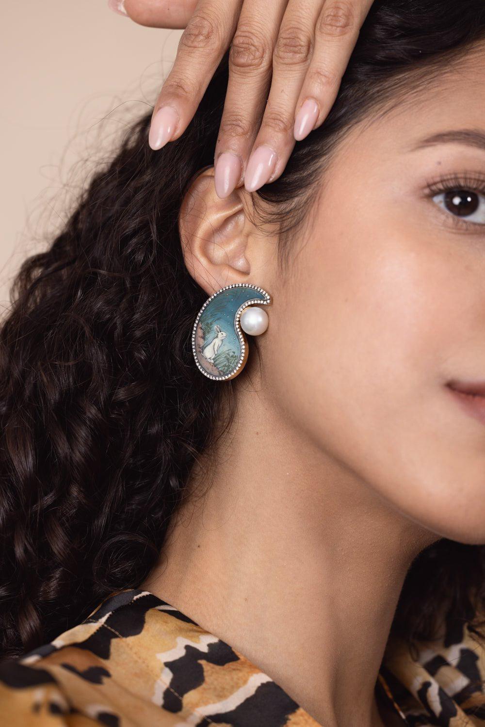 SILVIA FURMANOVICH-Ying Yang Rabbit Earrings-YELLOW GOLD