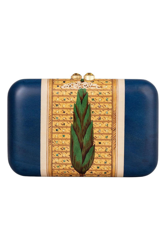 Abalone Pine Tree Print Marquetry Clutch-YELLOW GOLD-JEWELRYFINE JEWELMISC-SILVIA FURMANOVICH