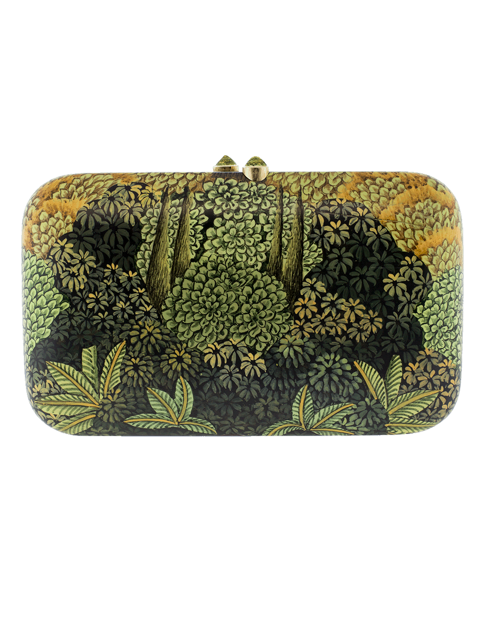 SILVIA FURMANOVICH-Floral Hand Painted Clutch-YELLOW GOLD