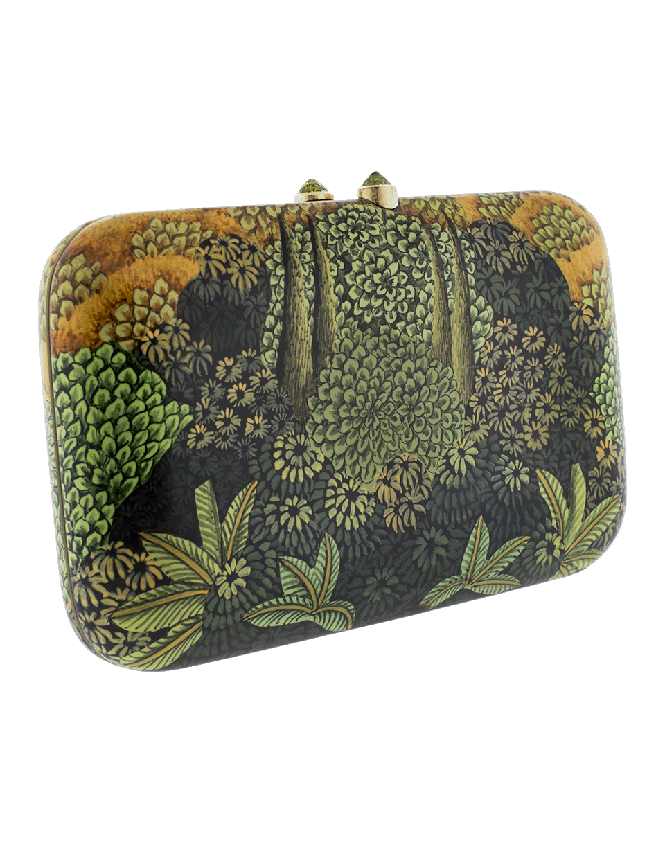 SILVIA FURMANOVICH-Floral Hand Painted Clutch-YELLOW GOLD