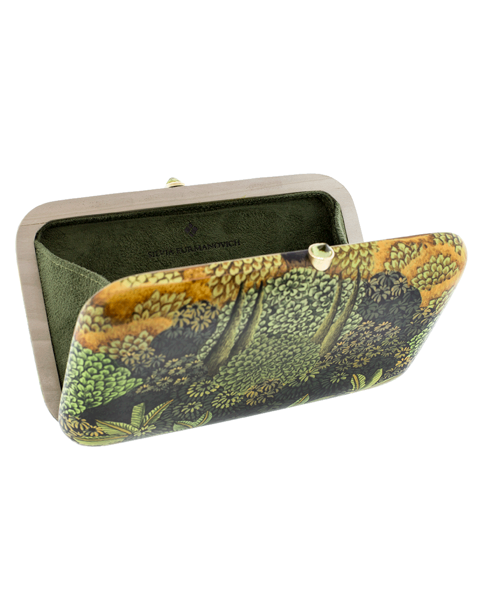 SILVIA FURMANOVICH-Floral Hand Painted Clutch-YELLOW GOLD