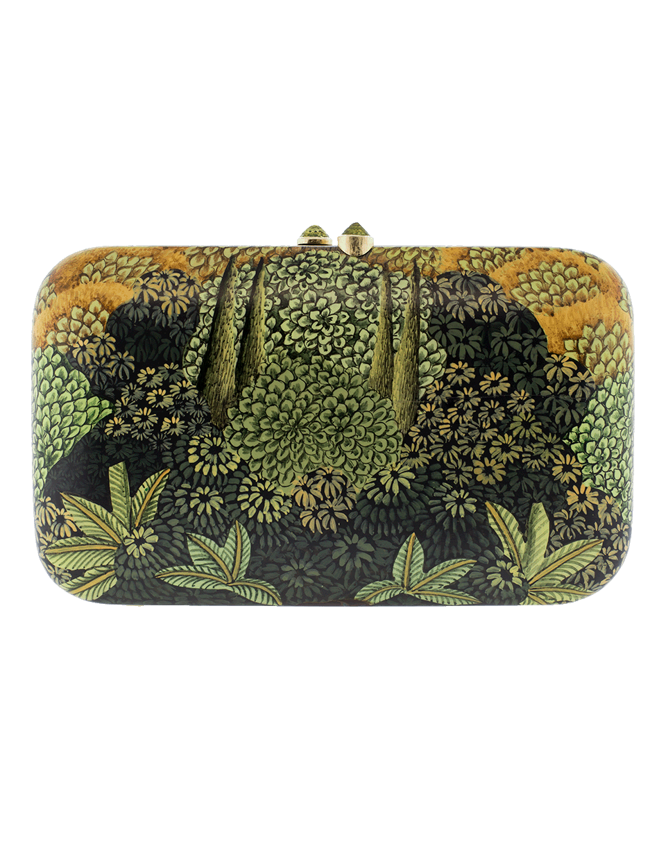 SILVIA FURMANOVICH-Floral Hand Painted Clutch-YELLOW GOLD