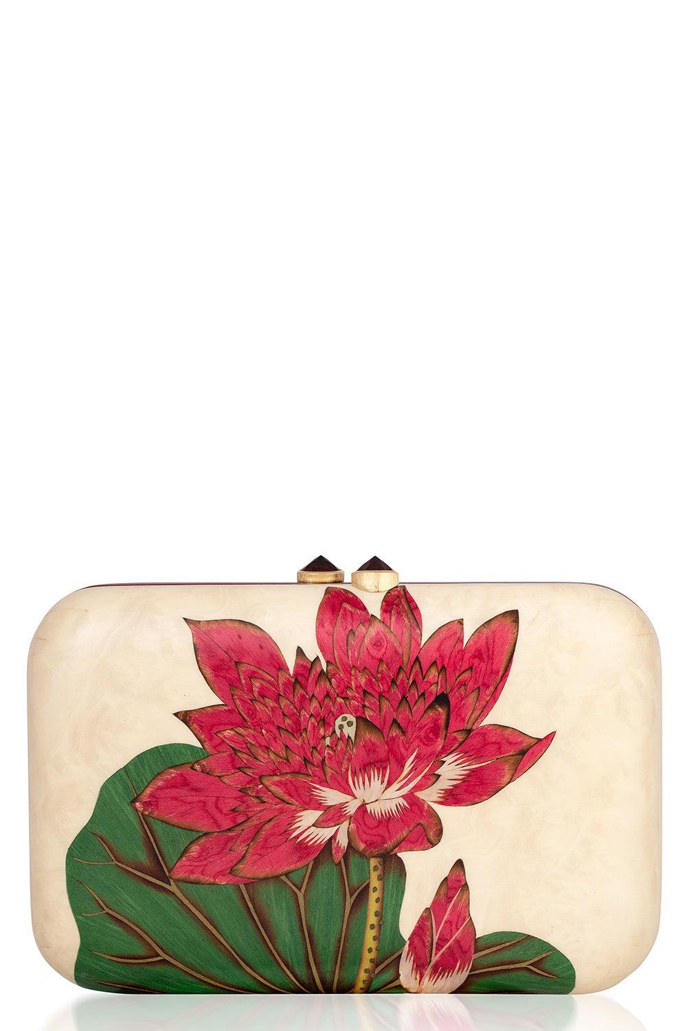 Gartnet Marquetry Lotus Flower Clutch-YELLOW GOLD-JEWELRYFINE JEWELMISC-SILVIA FURMANOVICH