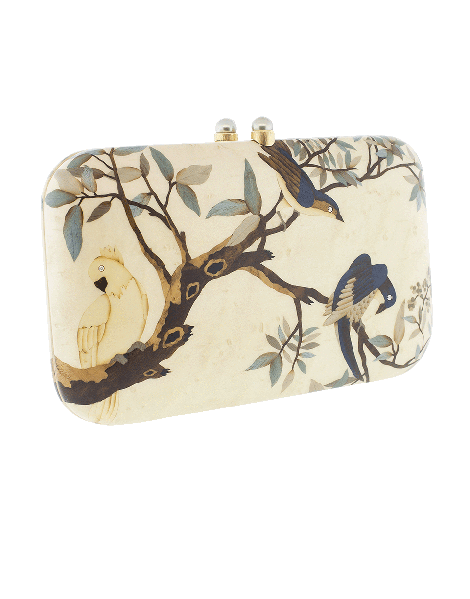 SILVIA FURMANOVICH-Marquetry Bird Clutch-YELLOW GOLD