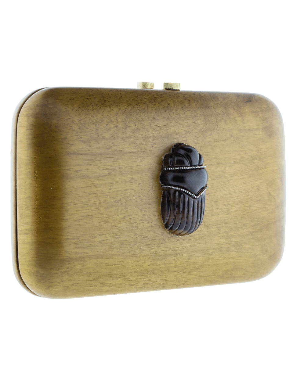SILVIA FURMANOVICH-Marquetry Garibu Clutch-YELLOW GOLD
