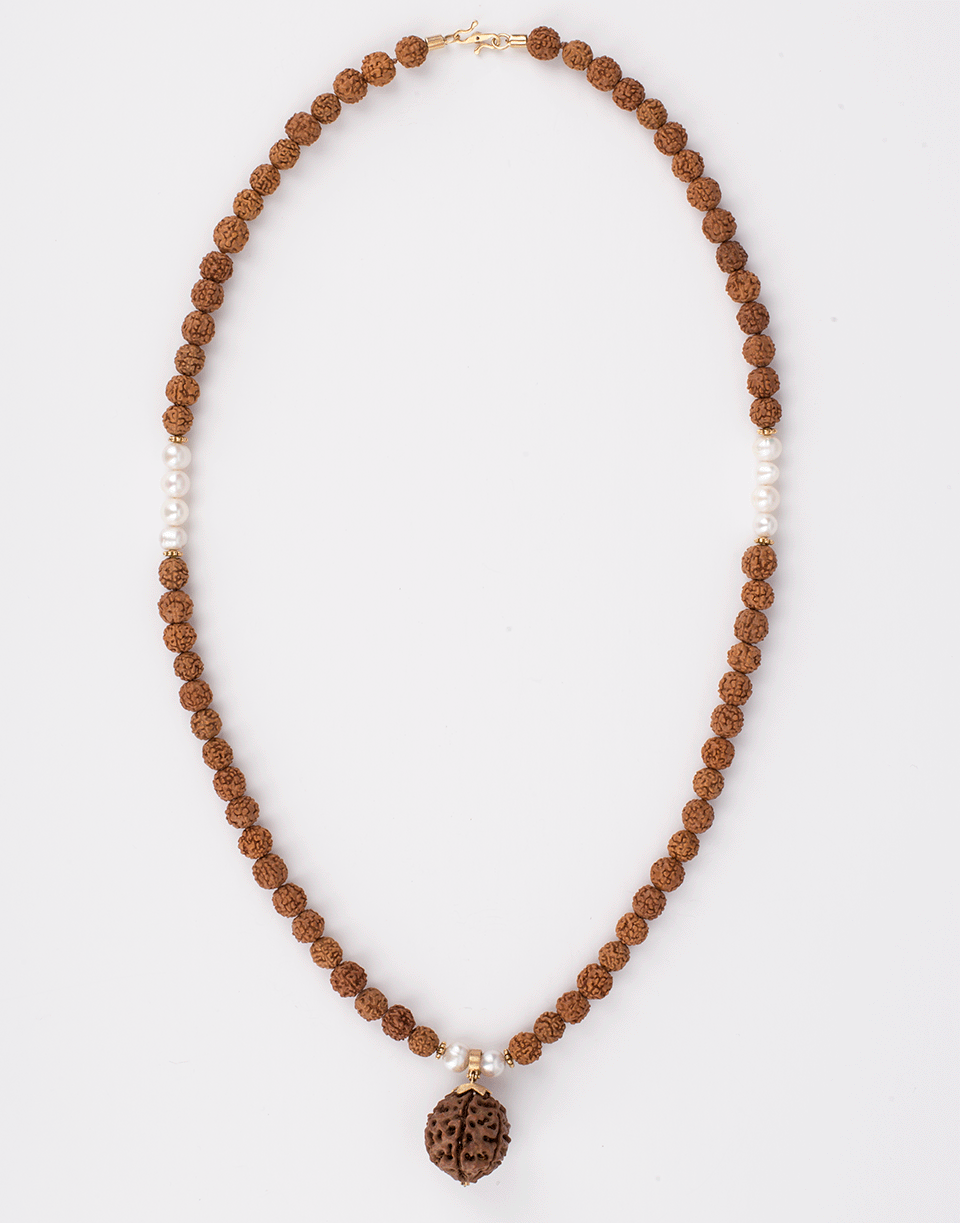SILVIA FURMANOVICH-India Rudrasksha Pearl Necklace-YELLOW GOLD