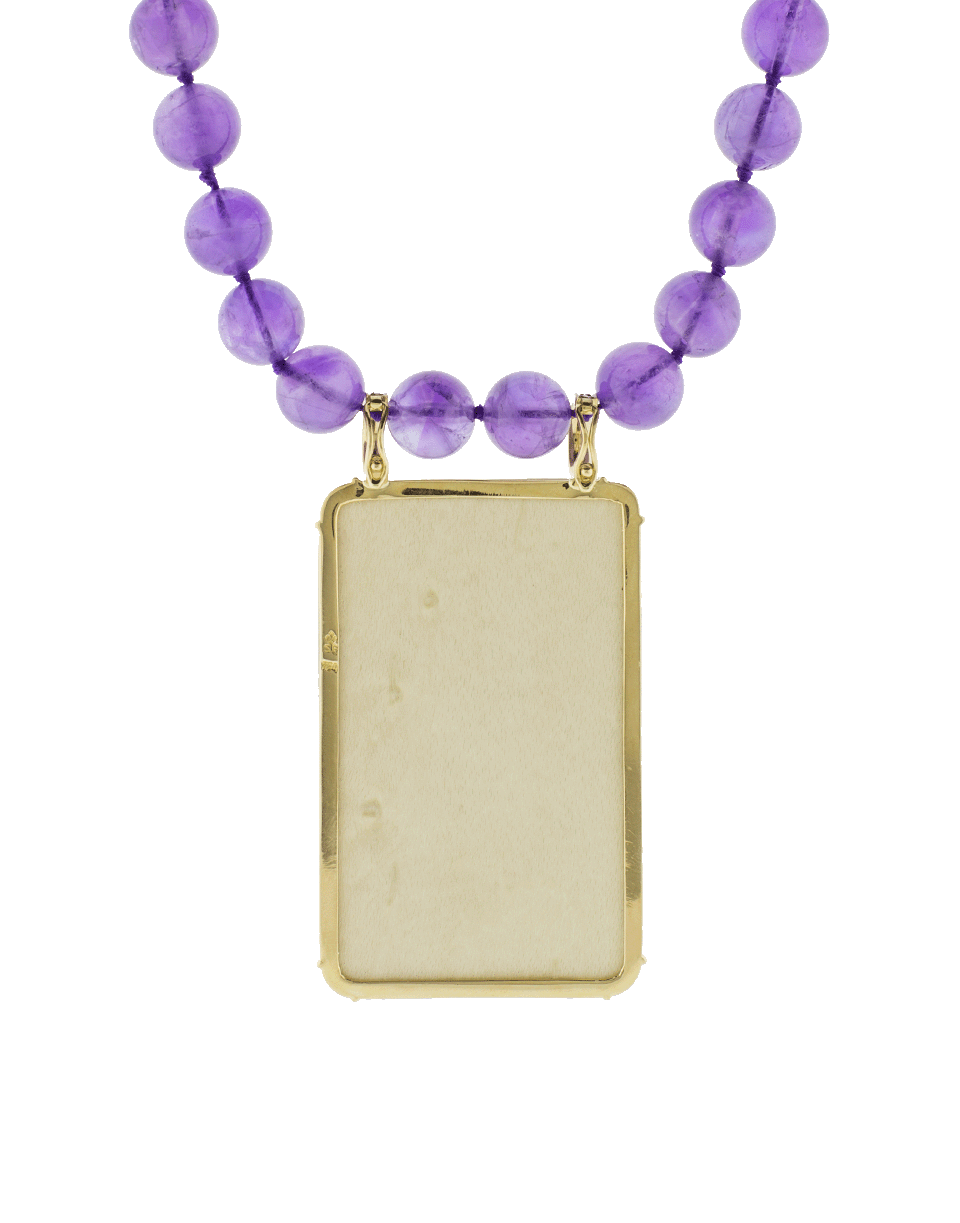 SILVIA FURMANOVICH-Marquestry Purple Bead Flower Necklace-YELLOW GOLD