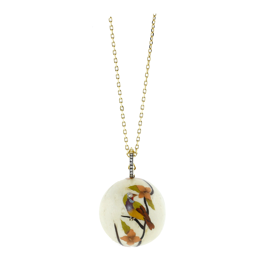 SILVIA FURMANOVICH-Marquetry Bird Ball Necklace-YELLOW GOLD