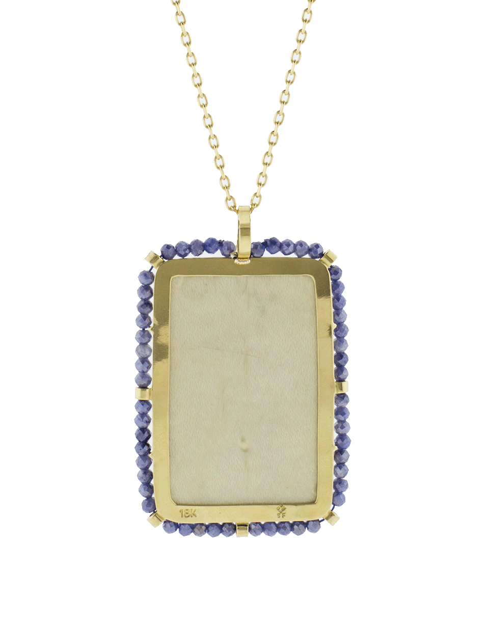 SILVIA FURMANOVICH-Marquetry Blue Flower Necklace-YELLOW GOLD